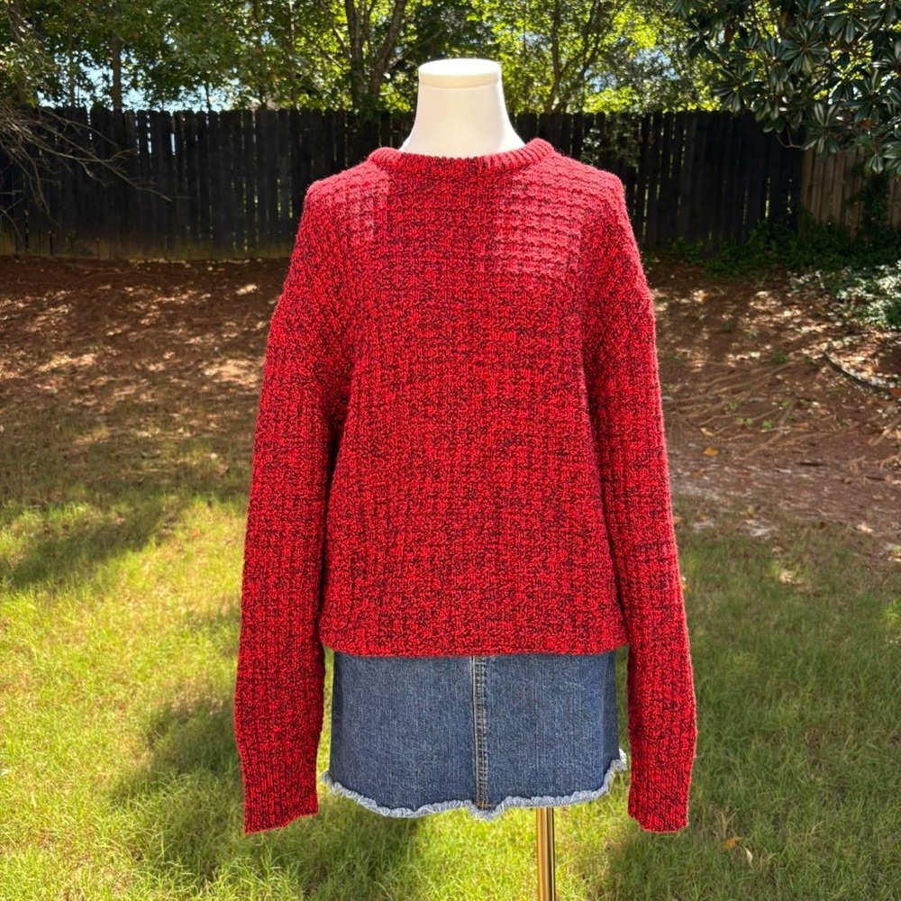 90s vintage American Eagle red & black  wool knit sweater 🍒